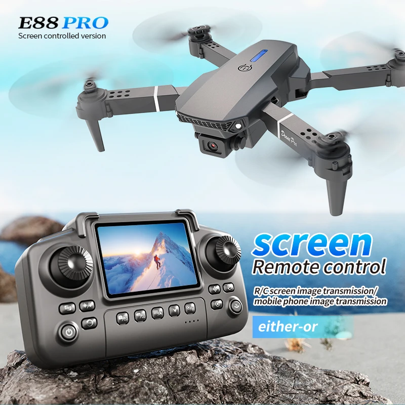Drone Rc Explorer - Drone Profissional E88 PRO com Tela,