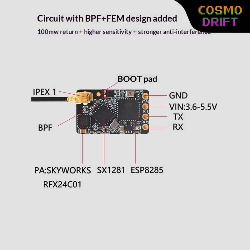 Drone Rc Mini - Receptor Hot BAYCK Expresslrs Elrs 2.4