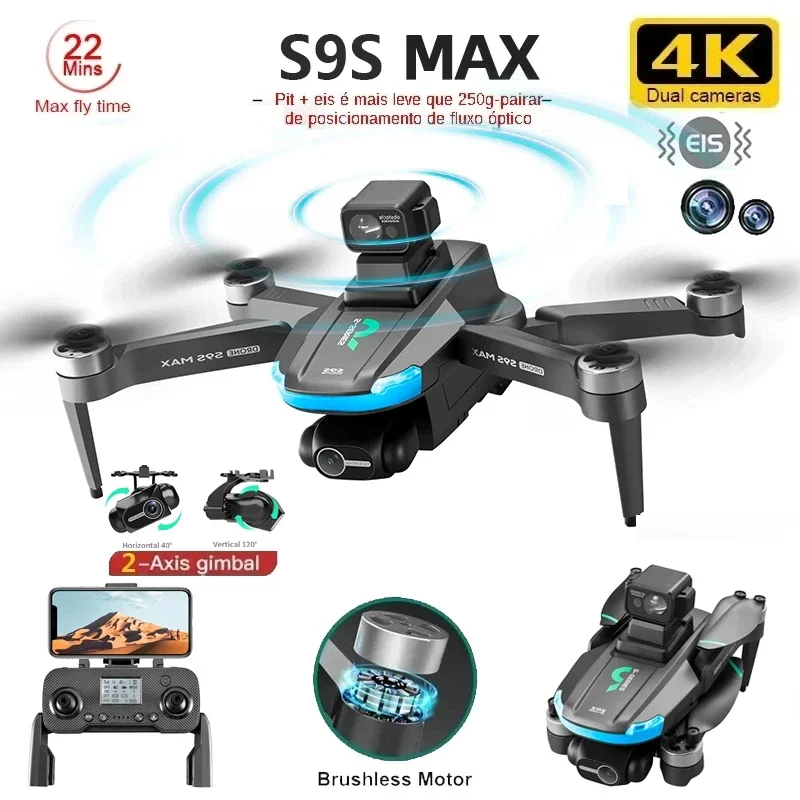 Novo s9s max mini drone 4k 2 e - Drone Rc Explorer avaliação e preço